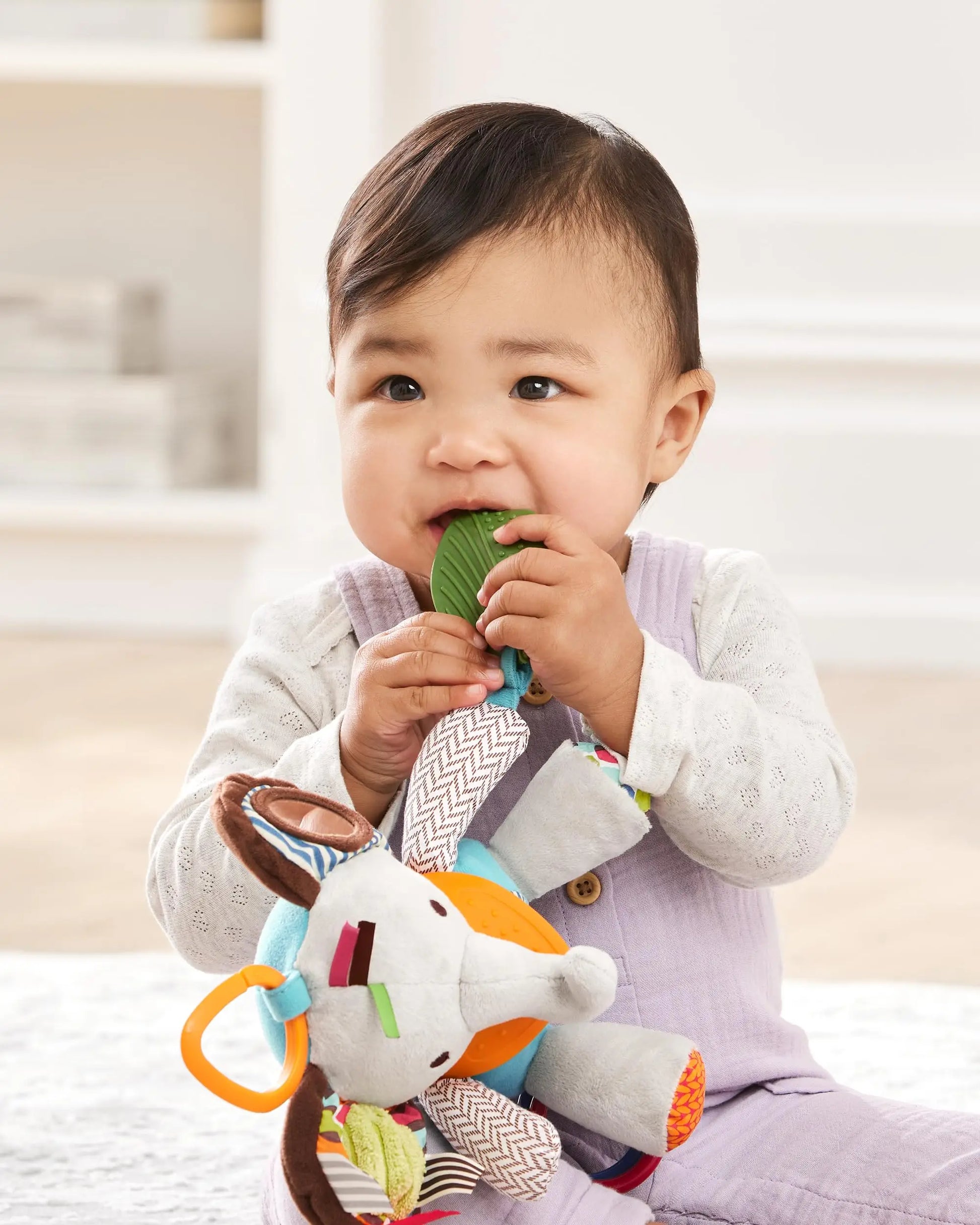 Soft Plush Elephant Rattle and Teething Toy for Babies 0-24 Months