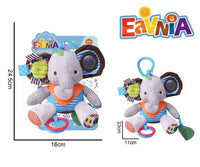 HKM-303571 Soft Plush Elephant Rattle and Teething Toy for Babies 0-24 Months