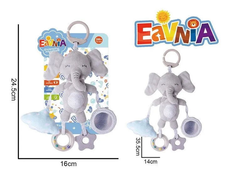 Soft Plush Elephant Rattle and Teething Toy for Babies 0-24 Months
