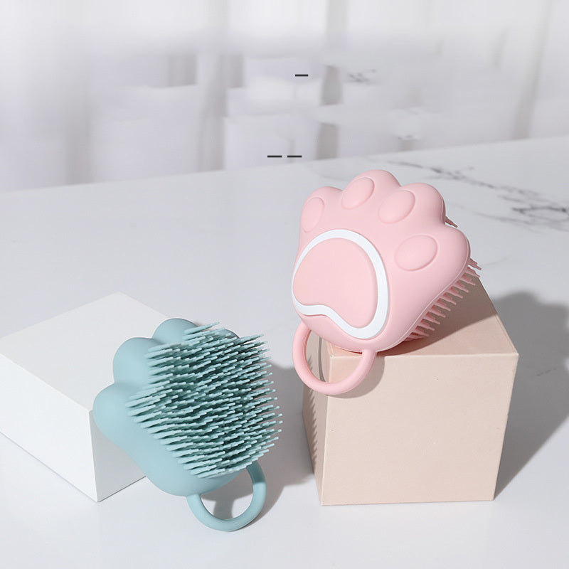 HKM-303699 Easy Pet Cleaning Bath Brush - Blue ABS and Silicone, Compact Design for Effective Grooming and Bathing