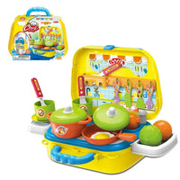 HKM-303763 2 in 1 Kids Pretend Play Shoulder Bags Toy Set with Medical and Kitchen Tools