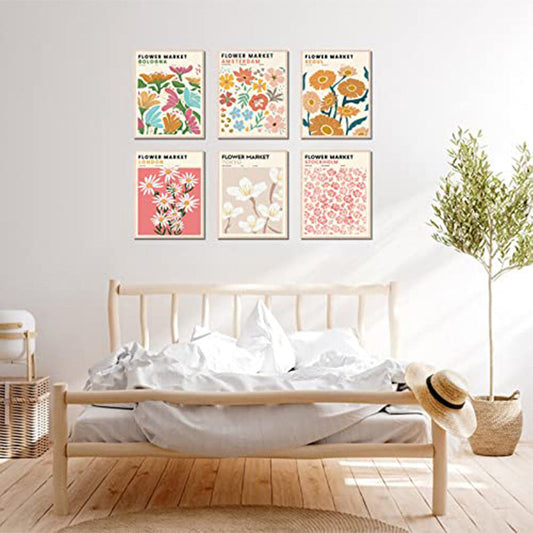 HKM-303763 Frameless Canvas Painting - Simple Plant Floral Wall Art Decor