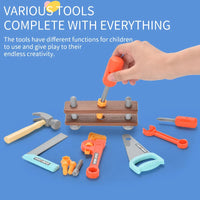 HKM-304019 Educational DIY Tool Box Set for Kids – 17-Piece Pretend Play Mechanic Toys, Ages 3+