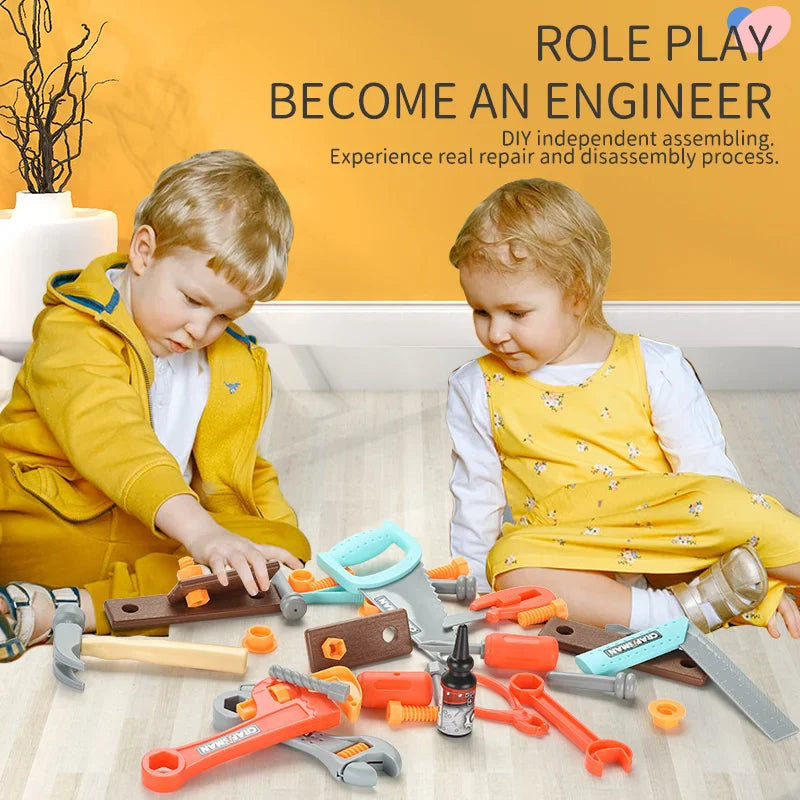 KTX-304019 Educational DIY Tool Box Set for Kids – 17-Piece Pretend Play Mechanic Toys, Ages 3+