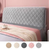 HKM-304083 Flannel Bed Headboard Cover - Soft, Dust-Proof Curved Backrest Protector in Luxury Plaid Style