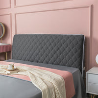 HKM-304083 Flannel Bed Headboard Cover - Soft, Dust-Proof Curved Backrest Protector in Luxury Plaid Style
