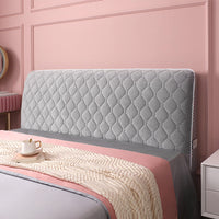 HKM-304083 Flannel Bed Headboard Cover - Soft, Dust-Proof Curved Backrest Protector in Luxury Plaid Style
