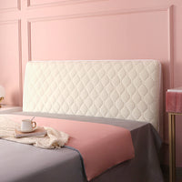 HKM-304083 Flannel Bed Headboard Cover - Soft, Dust-Proof Curved Backrest Protector in Luxury Plaid Style
