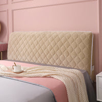 HKM-304083 Flannel Bed Headboard Cover - Soft, Dust-Proof Curved Backrest Protector in Luxury Plaid Style