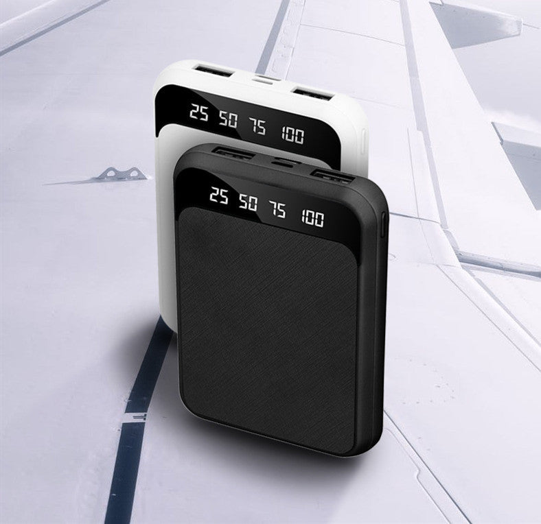 HKM-304147 Large Capacity 10000mAh Mirror Digital Display Power Bank - Multiple Colors Available