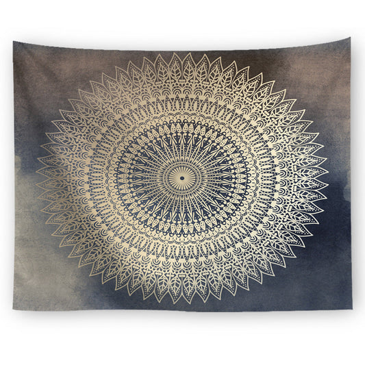 KTX-304467 Mandala Floral Polyester Beach Towel with Digital Sublimation Print