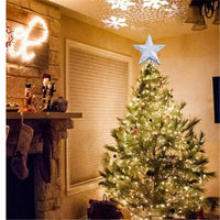 HKM-304531 LED Star-Shaped Christmas Tree Top Projection Light with Adjustable Snowflake Effect