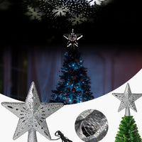 HKM-304531 LED Star-Shaped Christmas Tree Top Projection Light with Adjustable Snowflake Effect