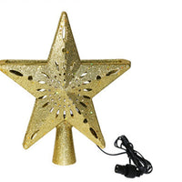 HKM-304531 LED Star-Shaped Christmas Tree Top Projection Light with Adjustable Snowflake Effect