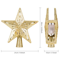 HKM-304531 LED Star-Shaped Christmas Tree Top Projection Light with Adjustable Snowflake Effect
