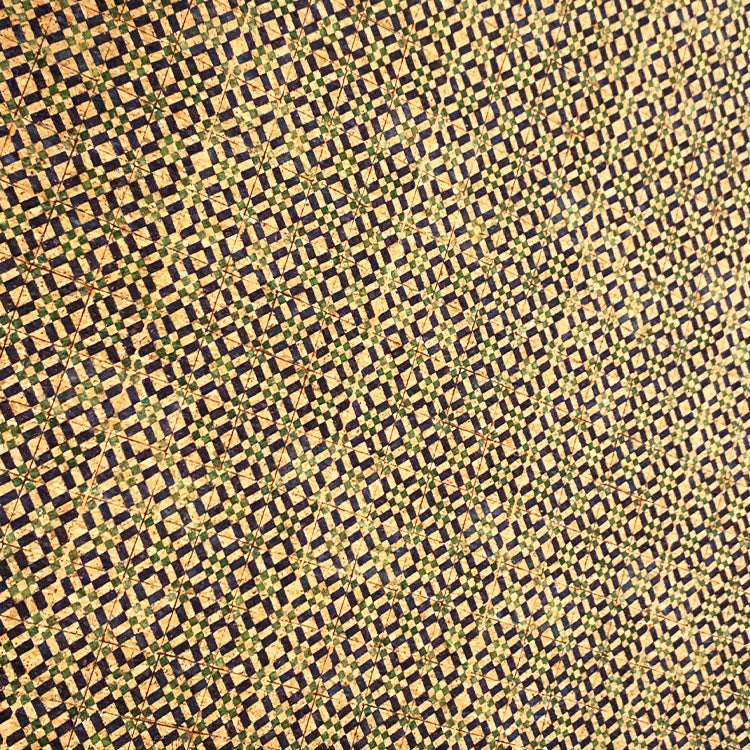 HKM-304595 Floral Cork Cloth PU Artificial Leather for Shoes, Bags, Belts, and Clothing