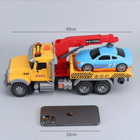 HKM-304723 1:12 Scale Plastic Pull Back Fire Truck Toy for Kids Ages 2 and Up