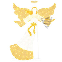 HKM-304723 Illuminated Angel Decoration with Warm White LED Lights, 116 x 29 x 158.5 cm, USB Powered, Indoor/Outdoor Use
