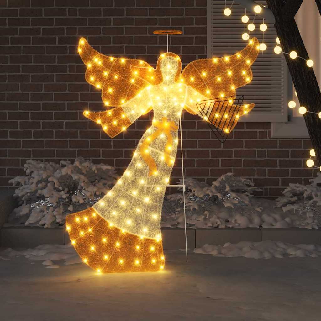 HKM-304723 Illuminated Angel Decoration with Warm White LED Lights, 116 x 29 x 158.5 cm, USB Powered, Indoor/Outdoor Use