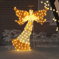 HKM-304723 Illuminated Angel Decoration with Warm White LED Lights, 116 x 29 x 158.5 cm, USB Powered, Indoor/Outdoor Use