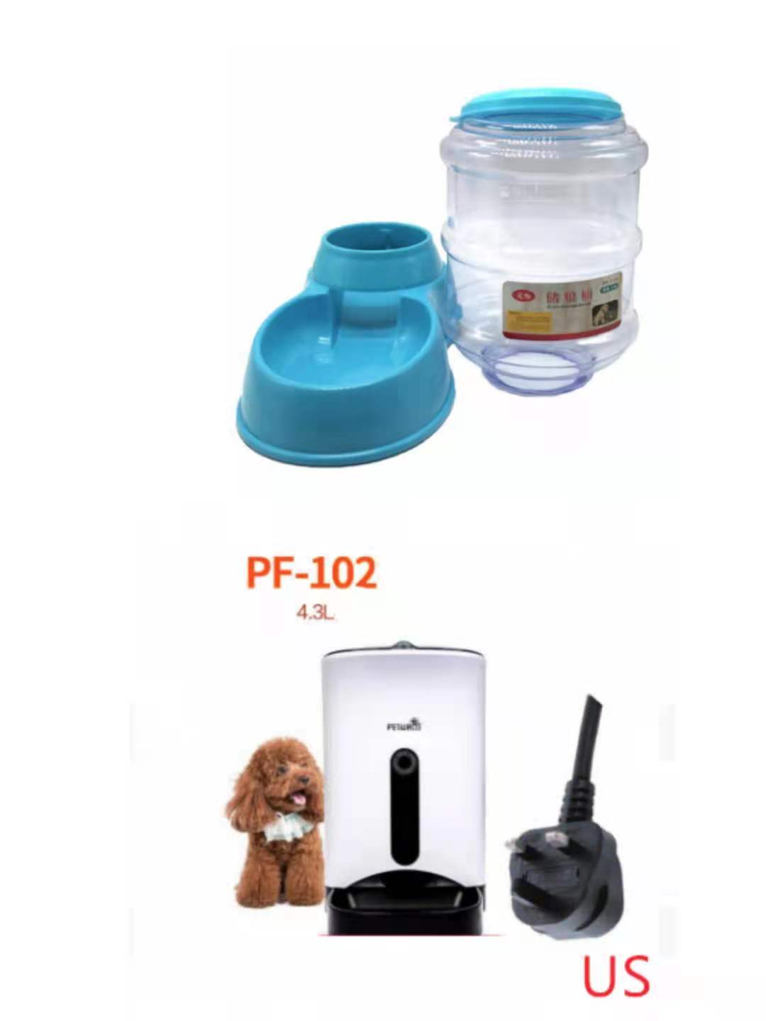 HKM-304787 Automatic 3.5L Pet Feeding and Water Dispenser for Dogs and Cats