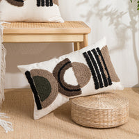 HKM-304979 Velvet Cushion Covers in Center Rhombus and Loop Designs - Modern Simple Style, Various Colors Available, 45x45cm and 30x50cm