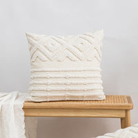 HKM-304979 Velvet Cushion Covers in Center Rhombus and Loop Designs - Modern Simple Style, Various Colors Available, 45x45cm and 30x50cm