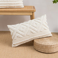 HKM-304979 Velvet Cushion Covers in Center Rhombus and Loop Designs - Modern Simple Style, Various Colors Available, 45x45cm and 30x50cm