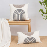 HKM-304979 Velvet Cushion Covers in Center Rhombus and Loop Designs - Modern Simple Style, Various Colors Available, 45x45cm and 30x50cm