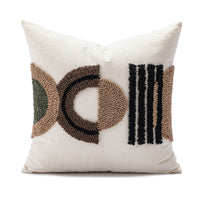 HKM-304979 Velvet Cushion Covers in Center Rhombus and Loop Designs - Modern Simple Style, Various Colors Available, 45x45cm and 30x50cm
