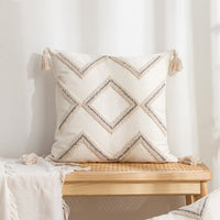 HKM-304979 Velvet Cushion Covers in Center Rhombus and Loop Designs - Modern Simple Style, Various Colors Available, 45x45cm and 30x50cm