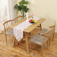 HKM-305043 Christmas Table Runner with Snowflake and Leaf Design, Red and Gold Accents, European Style Cloth Decor