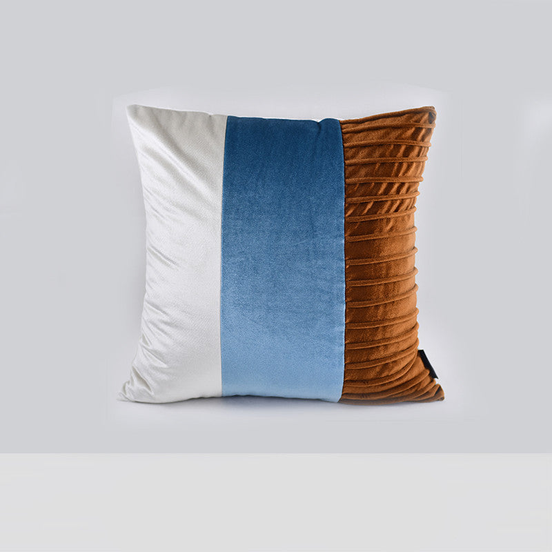 HKM-305043 Luxury Plush Geometric Pattern Waist Bag with Backrest Pillow Cover - 50x50cm