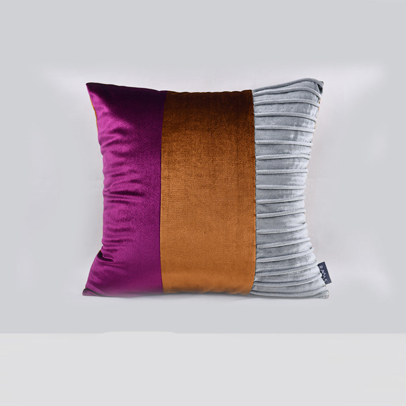 HKM-305043 Luxury Plush Geometric Pattern Waist Bag with Backrest Pillow Cover - 50x50cm