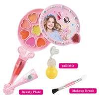 HKM-305171 Children's Makeup Set with Lip Gloss, Fairy Gold Mirror, and Eye Shadow for Creative Play