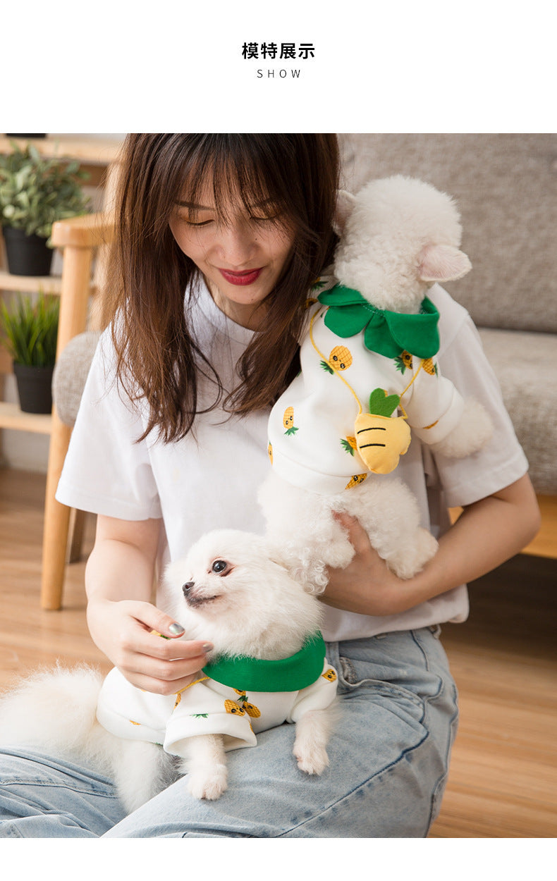 HKM-305171 Pineapple Backpack Sweater for Dogs - Cute & Breathable Milk Silk Design