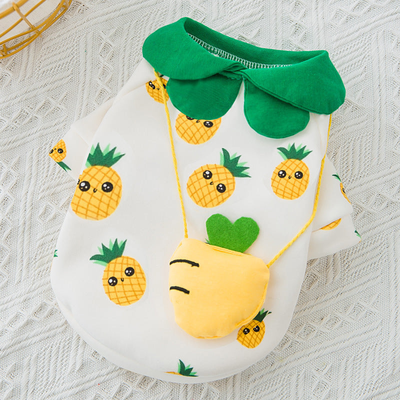 HKM-305171 Pineapple Backpack Sweater for Dogs - Cute & Breathable Milk Silk Design