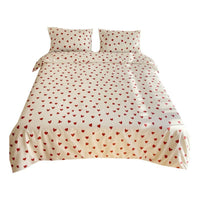 HKM-305235 Cotton Heart-Shaped Bed Set - Three-Piece and Four-Piece Options for Various Bed Sizes
