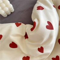 HKM-305235 Cotton Heart-Shaped Bed Set - Three-Piece and Four-Piece Options for Various Bed Sizes