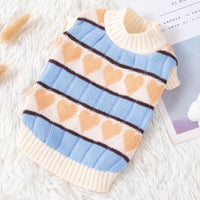 HKM-305235 Peach Heart Velvet Pet Sweater for Dogs and Cats - Casual Wool Hoodie in Sizes S to XXL