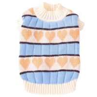 HKM-305235 Peach Heart Velvet Pet Sweater for Dogs and Cats - Casual Wool Hoodie in Sizes S to XXL