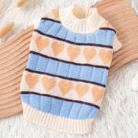 HKM-305235 Peach Heart Velvet Pet Sweater for Dogs and Cats - Casual Wool Hoodie in Sizes S to XXL