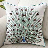 HKM-305299 Cartoon Peacock Pattern Cotton Cushion Pillow - 45x45 cm