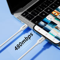 HKM-305299 USB-C to USB-C Cable, PD 60W, 1M, 4-Wire, PVC, Data Transfer 480 Mbps, White