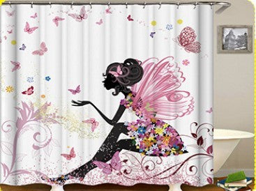 KTX-305619 African Girl Digital Print Shower Curtain - Vibrant Art for Your Bathroom Decor