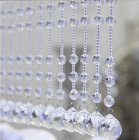 HKM-305619 Crystal Bead Curtain with 20mm Clear K9 Glass Balls for Elegant Home Decoration
