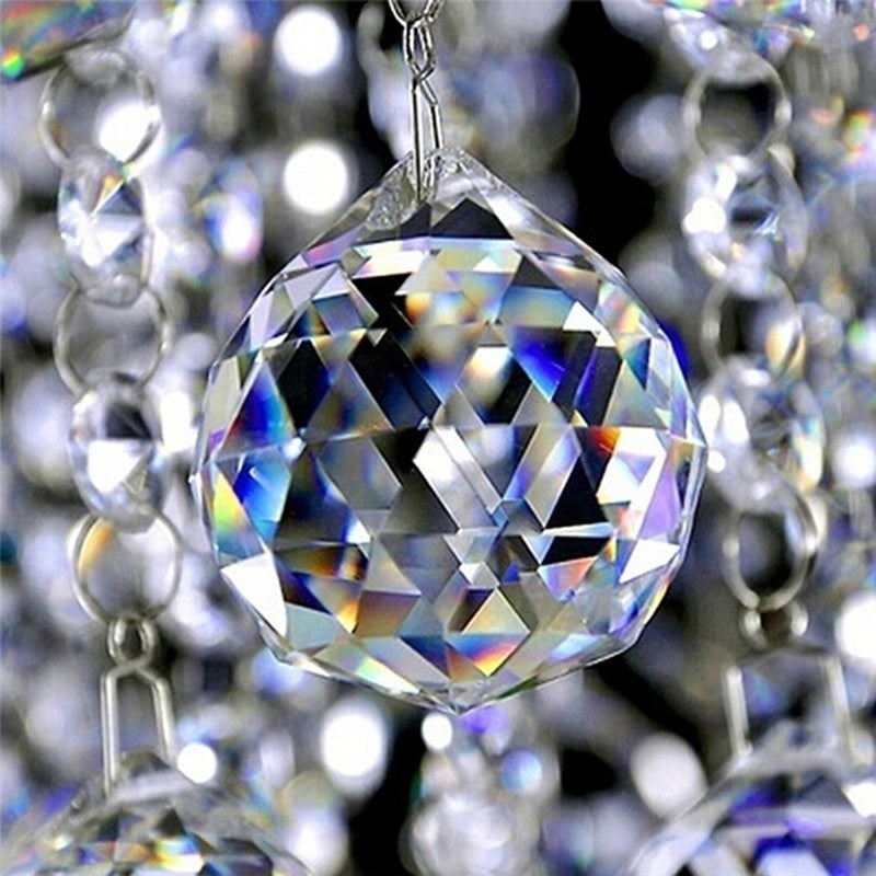 HKM-305619 Crystal Bead Curtain with 20mm Clear K9 Glass Balls for Elegant Home Decoration