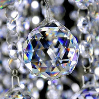 HKM-305619 Crystal Bead Curtain with 20mm Clear K9 Glass Balls for Elegant Home Decoration