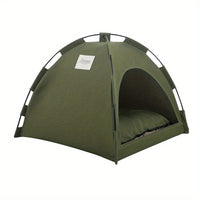 HKM-305747 Portable Cat Tent Bed with Soft Removable Pad for Cats and Small Dogs, Lightweight and Breathable Cave for Comfort