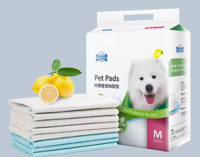 HKM-305747 Thickened Pet Urine Pads with Bamboo Charcoal and Lemon Scent - Multiple Sizes Available
